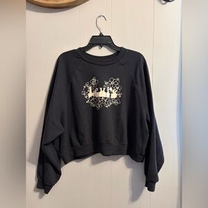 Levi's Black Floral Graphic crop Sweatshirt